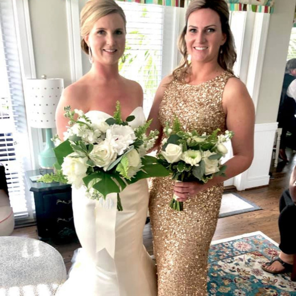 Adrianna Papell Dresses & Skirts - Adrianna Papell Gold Sequin Halter Dress